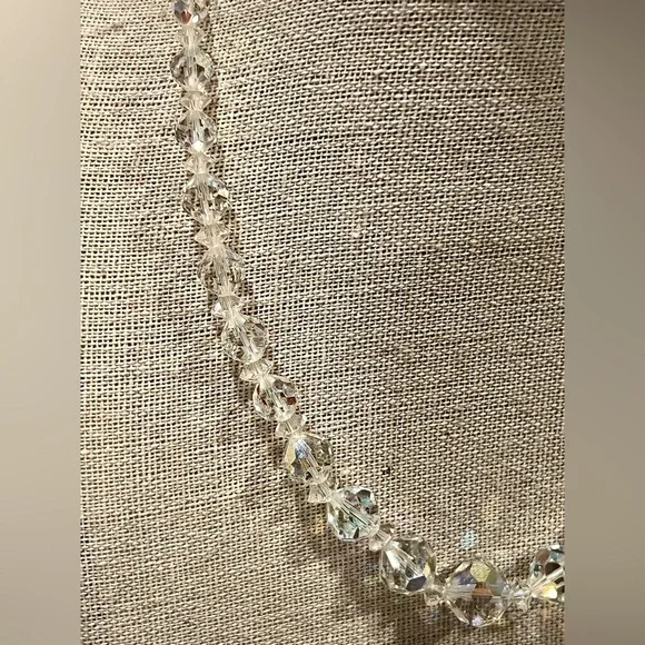 Laguna Crystal Beaded Choker Necklace and Clip Earrings - Picture 4 of 11